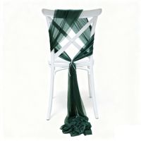 Housse de chaise en tissu élastique réutilisable en polyester avec filet floral et ruban pour décoration de chaise de banquet, mariage, hôtel
