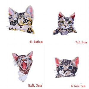 แพทช์ปักลายแมวเหมือนจริงสำหรับตกแต่งเสื้อผ้าและกระเป๋า - Product Image 5