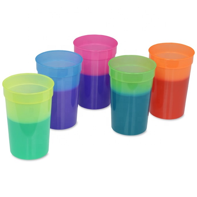 Good Quality Custom Color Changing Disposable Eco-Friendly Stadium Cups with Custom Logo Plastic Party Cups