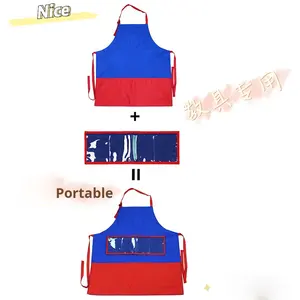 Kindergarten Picture Book Library English Classroom Teaching Bib <strong>Apron</strong> Pockets Parent-<strong>Child</strong> Interactive Expansion Performance - Product Image 4