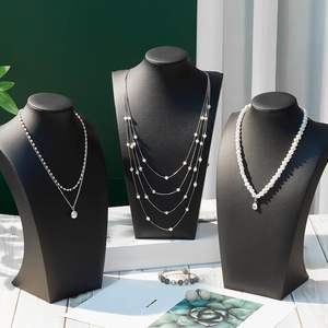 Présentoir de cou en cuir personnalisé pour bijoux, buste de mannequin pour colliers, boucles d'oreilles et bracelets - Product Image 4