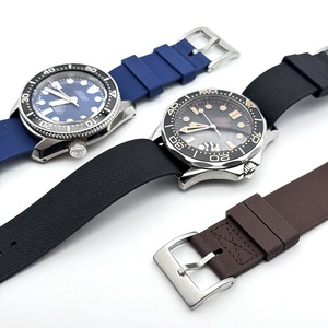Adjustable Navy Grey Rubber Wristband 20mm 21mm 22mm One Piece FKM Watch Straps Elastic Watch Bands For Rolex Omega Watches