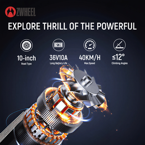 Scooter Eléctrico Todoterreno Plegable de 10 Pulgadas, 36V, Doble Suspensión, para Adultos, 45km/h – Venta al Por Mayor de Fábrica - Product Image 2