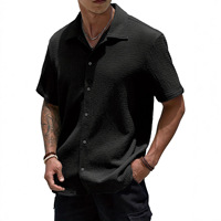 Chemises décontractées à manches courtes pour hommes DS001 Premium, sans plis, à revers, fines et polyvalentes, en stock.