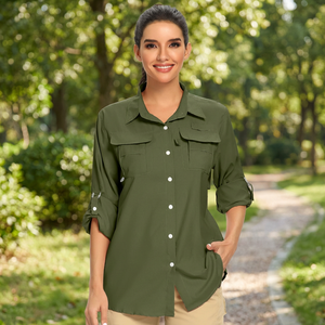 Camisas de Pesca PULOCO para Hombre, Protección UV Subliminal Personalizada, Antibacterianas, Sólidas, UPF 50, Secado Rápido, 100% Poliéster, Manga Larga - Product Image 5