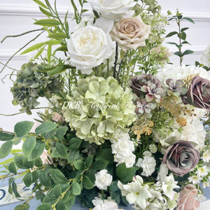 Vendita calda decorazione di <span class=keywords><strong>fiori</strong></span> artificiali classici decorazione della tavola di nozze di alta qualità seta <span class=keywords><strong>fiori</strong></span> di nozze verde corridoio <span class=keywords><strong>prato</strong></span> - Product Image 3