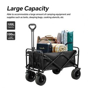 Customizable OEM Lightweight Large Capacity Folding Picnic Cart Adjustable Handle OXFORD FABRIC for Shopping Beach Garden Tools - Product Image 4