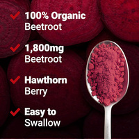 Capsules de racine de betterave certifiées GMP Total Beets 1800mg Aide à maintenir une pression artérielle saine 90 capsules