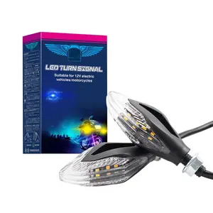 Indicatori di luci di segnalazione a LED per moto indicatori di direzione scorrevoli lampeggiatori luci posteriori anteriori indicatore 12V ambra