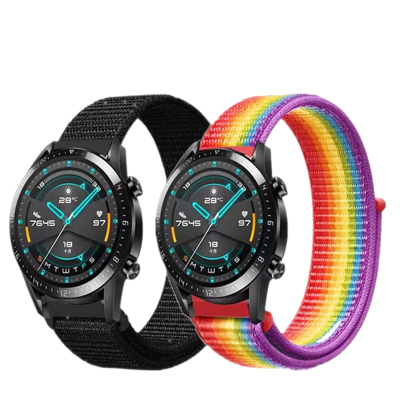Дышащий нейлоновый ремешок для часов Samsung 4/5 Garmin Venu для Huawei GT2 20 мм 22 мм тканевый материал