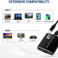 Hardrock 4K 60Hz USB-C ke Dual untuk Adaptor Bersertifikasi FCC CE Model 02H4U Perlindungan OLP