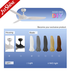 1stshine Ventilateur <span class=keywords><strong>de</strong></span> plafond 3 pales en plastique Ventilateur <span class=keywords><strong>de</strong></span> plafond blanc à économie d'énergie avec télécommande - Product Image 4