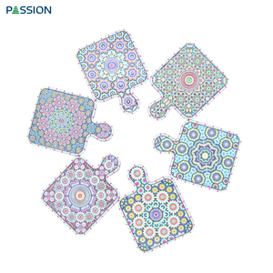 Sous-verres absorbants en forme de puzzle, motif mandala bohème, tapis de <span class=keywords><strong>tasse</strong></span> emboîtables pour <span class=keywords><strong>table</strong></span> à café ou à thé - Product Image 1