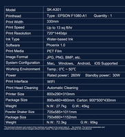 Impresora DTF Sunika con IA XP600 F1080, sin computadora, escaneo QR, agitación automática de tinta blanca, cortador integrado para negocios de camisetas