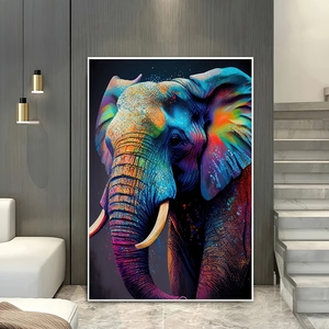 Éléphant moderne <span class=keywords><strong>Pop</strong></span> <span class=keywords><strong>Art</strong></span> toile <span class=keywords><strong>peinture</strong></span> mesure adapté à la décoration salons et chambres affiches sur toile - Product Image 3