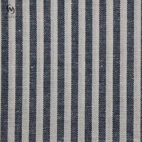 Tissu rayé de 4 mm en lin mélangé respirant et antibactérien naturel, 15 % lin, 85 % coton, teint en fil, pour chemises et robes
