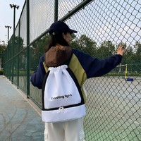 Sac de sport transfrontalier en polyester Oxford respirant, à séparation sec/humide, avec cordon de serrage, 20-38L