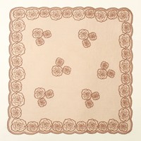 Foulard en soie carré brodé 80*80cm populaire européen américain accessoire de mode d'été polyvalent-Rose sac Polyester maille