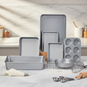 Juego de Utensilios para Hornear Apilables de 8 Piezas, Antiadherentes, de Acero al Carbono, Resistentes, Ecológicos, Fáciles de Desmoldar, Aptos para Lavavajillas - Product Image 1