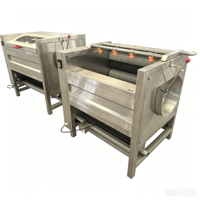 Laveuse industrielle à brosses pour légumes, machine à laver et peler les pommes de terre, les patates douces et le gingembre en acier inoxydable 304