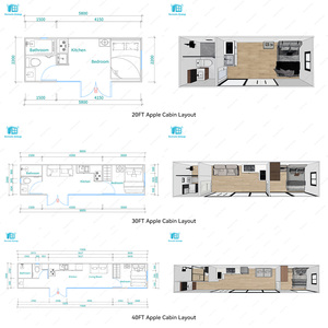 Cabine de pomme grande préfabriquée de luxe à deux étages pliante personnalisée professionnelle push-pull commercial de 40 pieds à faible coût - Product Image 6