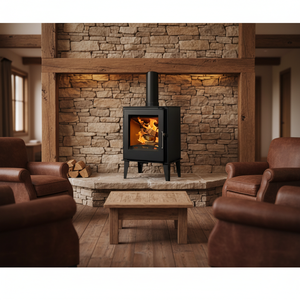 Stufa <span class=keywords><strong>a</strong></span> <span class=keywords><strong>Legna</strong></span> Idronica con Fiamma Reale per Riscaldamento Domestico Efficiente - Product Image 1