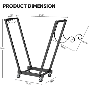 Nouveau produit métal acier corten extérieur porte-bûches de bois de chauffage boîte caisse support armoire de rangement en bois avec roues et crochet - Product Image 3