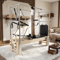 Machine de Pilates Reformer Durable en Bois Personnalisée 3-en-1 Cadillac Reformer pour Studio de Pilates et Bien-être