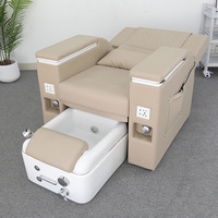 Fauteuil de pédicure et de manucure de luxe rose pour salon, avec fonction spa et massage