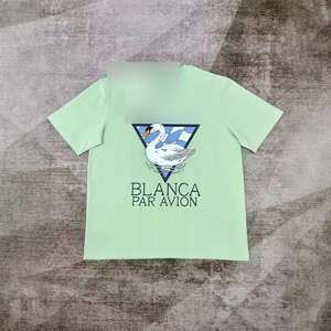 Nouveau style, t-shirt tricoté anti-boulochage à col rond et manches courtes, imprimé lettres personnalisé, pour sport et loisirs, très tendance - Product Image 3