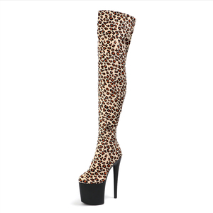 <span class=keywords><strong>Botas</strong></span> de Tacón Alto de 20 cm con Estampado de Leopardo, Zapatos Fetiche Sexys de 8 Pulgadas, Tacones de Bailarina Exótica para Club Nocturno, <span class=keywords><strong>Botas</strong></span> por Encima de la Rodilla de 8 Pulgadas para Modelos - Product Image 4