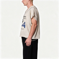 T-shirts décontractés personnalisés pour hommes, coupe ample et épaules tombantes, unis, effet vieilli, coupe courte et ample, pour fabricants de vêtements