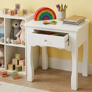 Luxury Kids Bedroom Furniture White Wood Nightstand with Single Drawer Storage <b>Small</b> <b>Bedside</b> <b>Cabinet</b> for Children - Product Image 1