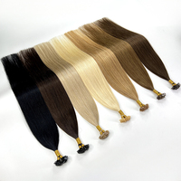 Ekstensi Rambut Super Double Drawn Flat Tip Remy Eropa Keratin Italia Pre Bonded Flat K Tip
