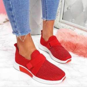 Women's Skinny Shallow Mouth Fashion Solid Colour Casual Shoes Running Walking Women's Shoes Knitted Comfortable <strong>Ladies</strong> <strong>Trainers</strong> - Product Image 3