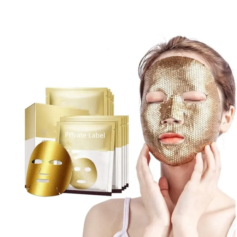 Korean Style New skin care 24K Gold Foil Caviar Facial Sheet Mask for Moisturizing Anti-Aging Firming Skin