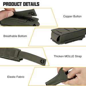 इडोगयर नायलॉन 9 मिमी एकल सामरिक कैमो मैग पाउच लेजर कट सिंगल मैग कैमियो होल्स्टर 9 मिमी पत्रिकाओं के लिए - Product Image 5