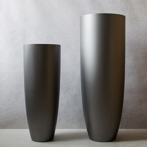 Glass Fiber Silver-gray Round Floor-standing <b>Large</b> Minimalist Modern Home Decor <b>Ornament</b> for Model Rooms - Product Image 4