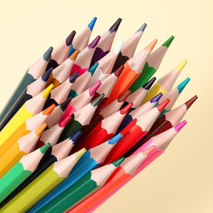 Crayons de couleur pour enfants en bois naturel écologique pour dessiner dans une boîte en bois - Product Image 4