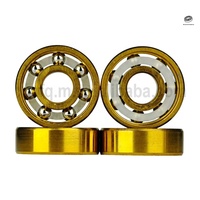 Roulements ABEC-9 en acier GCR15 chromé à gorge profonde, revêtement titane doré, pour patins à roulettes en ligne et quad, modèles 608 et 627