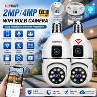 Kamera Bohlam V380pro Baru Dual Wifi 2mp 4mp Pelacakan Seluler Penglihatan Malam Berwarna Penuh Kamera Bohlam 360