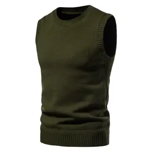 Groothandel Goedkope Vlakte Mooie V-hals Vest Mouwloze Truien Voor Mannen Effen Kleur Gebreide Shirt Slim Mannen Trui