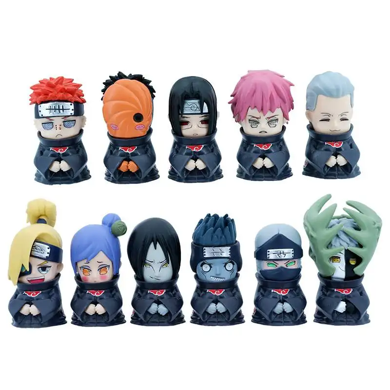 11pcs 10cm Akatsuki Anime Kakashi Sakura Sasuke Action Figure Pvc Model Toy For Gifts