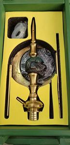 Chicha Maklaud de luxe haut de gamme en acier inoxydable avec étui en bois fait main – Idéale pour les salons et les fumeurs - Product Image 4