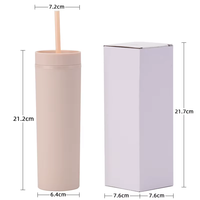 Gobelet isotherme mince en acrylique à double paroi de 16 oz, personnalisable et coloré, avec paille et couvercle, pour boissons froides, idéal pour la vente en gros et les cadeaux promotionnels