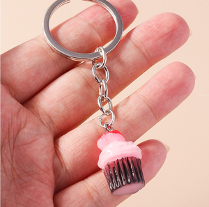 Belle bande dessinée 3D alimentaire porte-clés frites biscuits <span class=keywords><strong>chocolat</strong></span> crème glacée porte-clés pour voiture porte-clés sac à main pendentif bijoux à bricoler soi-même - Product Image 4