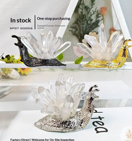 Ornement artisanal DIY en pierre brute de cristal naturel, barre de quartz blanc en forme d'escargot, pour la maison, le bureau, les mariages et les anniversaires, transfrontalier