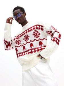 <span class=keywords><strong>Pull</strong></span> en tricot 100 % coton à motif de personnages pour les fêtes de Noël, idéal pour les célébrations hivernales, décontracté, respirant et tendance - Product Image 4