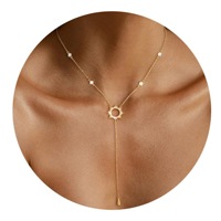 Collier en Y pour femme, best-seller transfrontalier Europe-Amérique, design chic et original, en laiton avec zircon