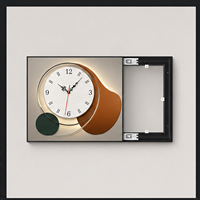 Horloge murale pour cache-compteur électrique, panneau de dissimulation abstrait pour salle à manger, couloir, hôtel, intérieurs modernes